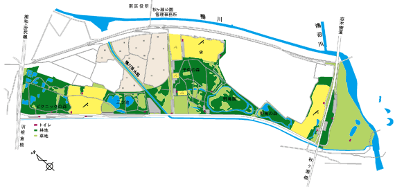 秋ヶ瀬公園案内図