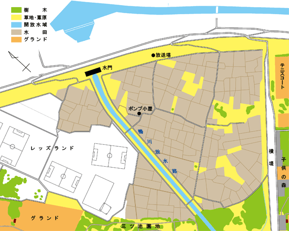 秋ヶ瀬田圃案内図