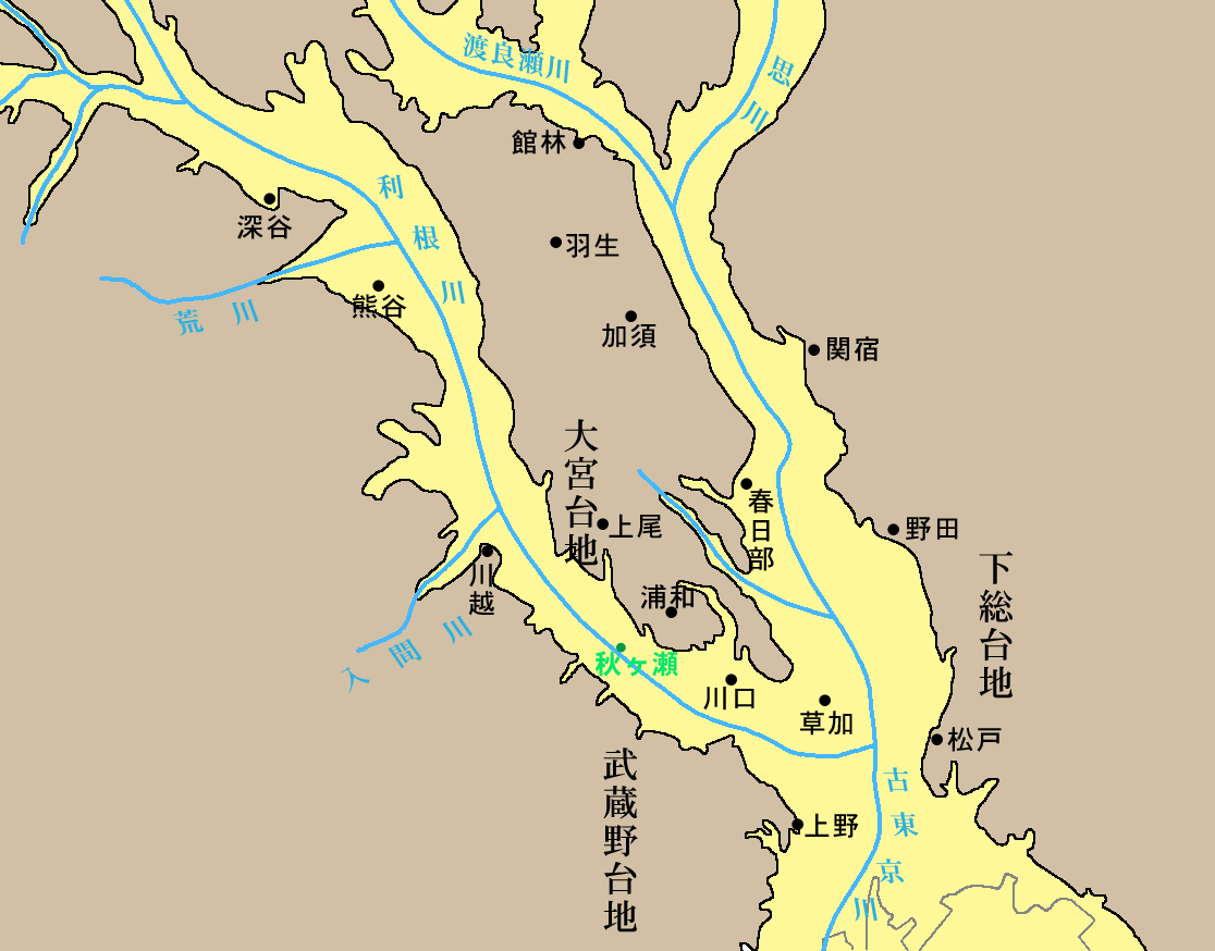 2万年前の荒川と利根川