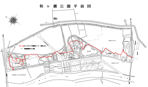 秋ヶ瀬公園自然環境調査位置図